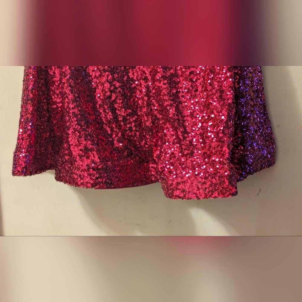Morgan & Co. Fuchsia Sequin V-Neck Maxi Dress - Picture 4 of 8